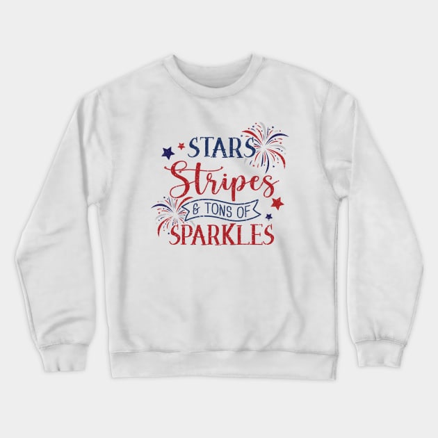 Stars Stripes and Tons of Sparkles Crewneck Sweatshirt by Cun-Tees!